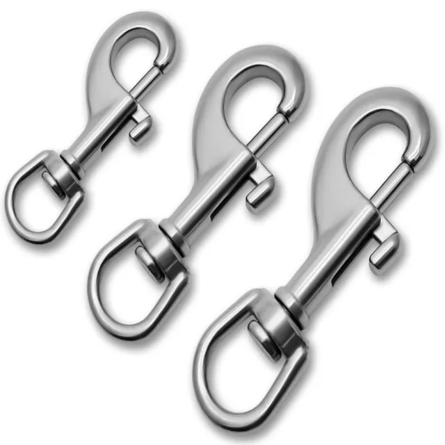 Acier Inox Mousqueton Avec Augen-Wirbel V4A Bolzen-Karabiner Laisse Inoxydable