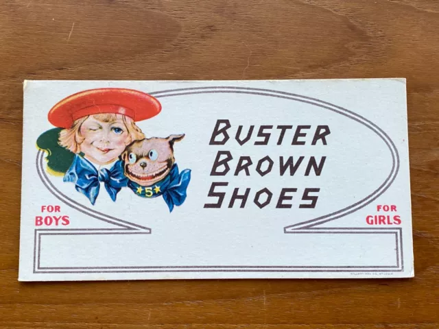 Vintage Buster Brown Shoes Advertising Ink Blotter Ephemera Childrens Boys Girls