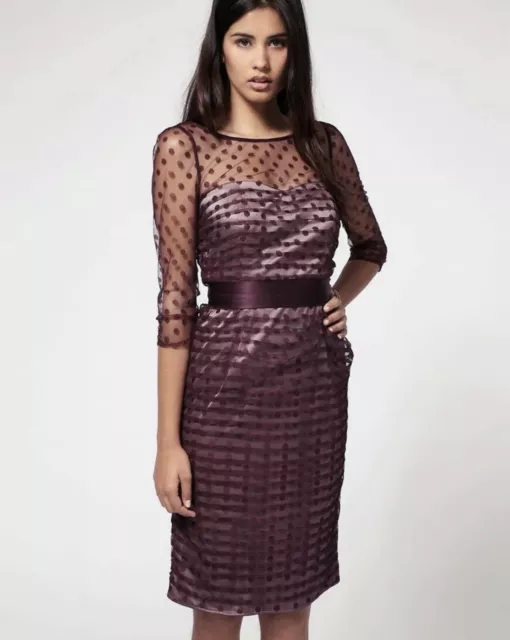 Coast Burgundy ‘Rini’ Occasion Dress • Size 10 • cost £180.00