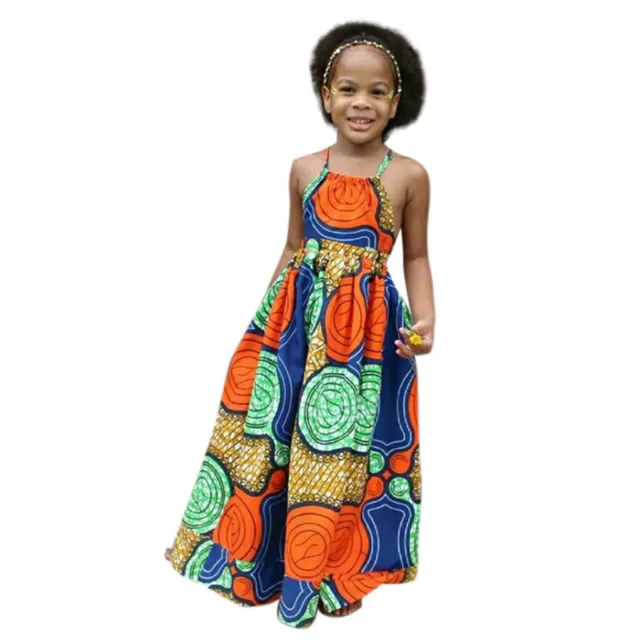 Abito da principessa Dashiki africano stampa digitale 3D per bambini bambini 2