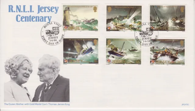 Unaddressed Jersey FDC First Day Cover 1984 RNLI Centenary