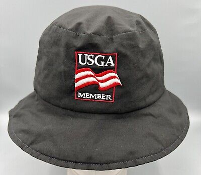 USGA Men’s Large Bucket Hat Boonie Floppy Sun Cap Golf Member Lined Gore-Tex Blk