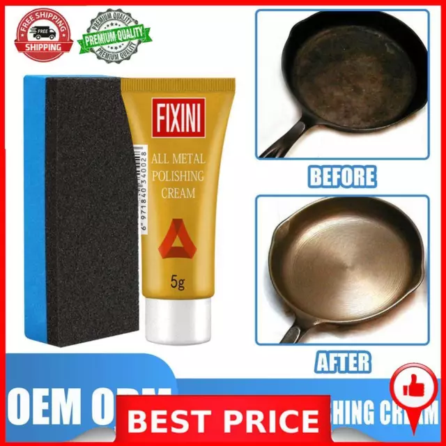 Crema pulidora de metal acero inoxidable removedor de óxido de cerámica + esponja (B)