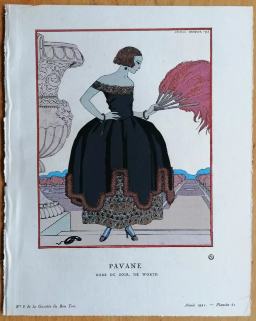 Art Deco Gazette de Bon Ton Pochoir Pavane by George Barbier 1920