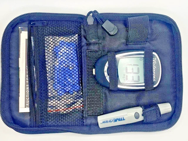 MEDIDOR DE GLUCOSA EN SANGRE DE AIRE TRUE METRIX con 9 LANCETAS Y ESTUCHE
