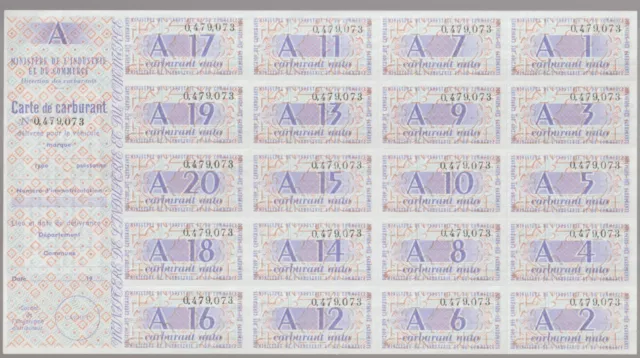 France Cinderellas Fiscal Billets Ration Carburant Auto Ministere 1949-59 NR 2
