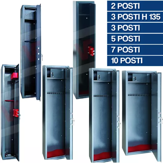 Armadio Portafucili Porta Fucili 2 3 5 7 10 Fuciliera Security Blindata (13218V)