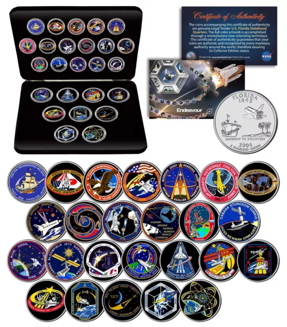 SPACE SHUTTLE ENDEAVOR MISSIONS NASA Florida State Quarters 25-Coin Set w / BOX