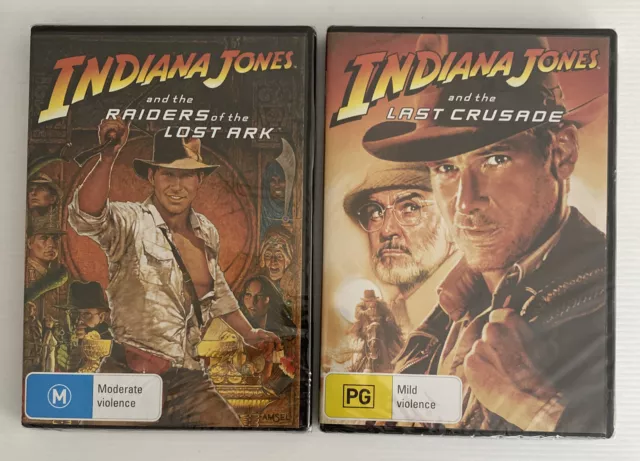 Indiana Jones Last Crusade + Raiders Lost Ark Brand New Sealed Region 4 PAL