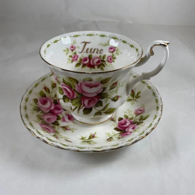 Royal Albert Flower Of The Month June Roses Tea Cup and Saucer Floral Bone China