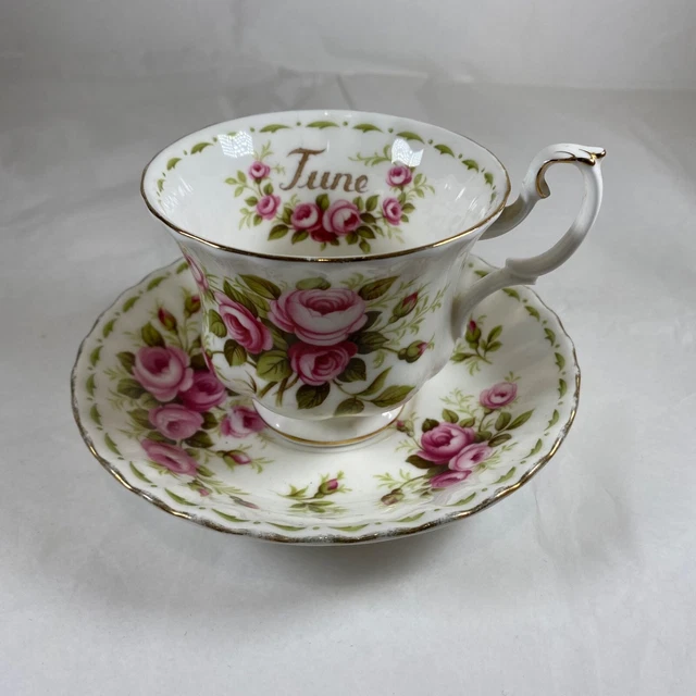 Royal Albert Flower Of The Month June Roses Tea Cup and Saucer Floral Bone China