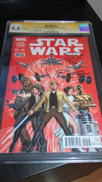 Marvel Star Wars #1 Third Printing Signed John Cassaday Cgc 9.8 Only 20 Copies