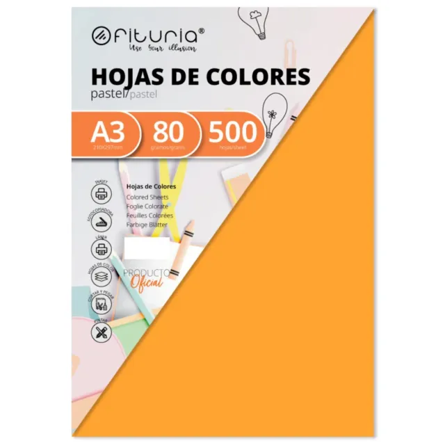 Pack of 500 Sheets Light Orange Size A3 80g