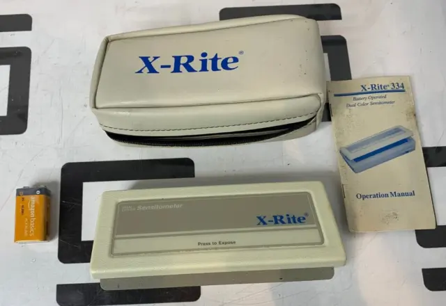NEW BATTERY X-Rite 334 Sensitometer Dual Color Process Control Portable & Case