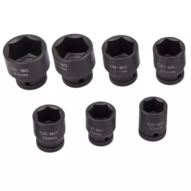 Kraft-Schlagschrauber-Nüsse Steckschlüssel-Satz-Set Schlagnüsse 1/2" 8 - 32mm 3