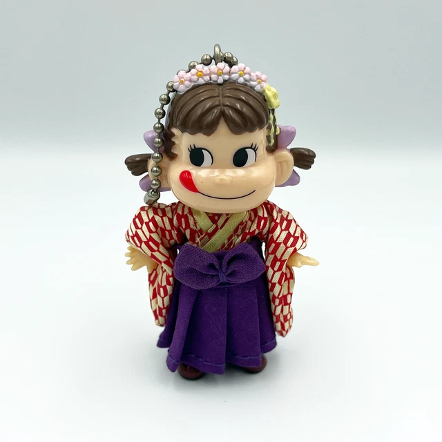 FUJIYA PEKO CHAN Kimono Japanese antique Key chain mini figure Used