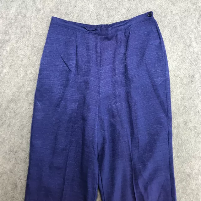 Sag Harbor Pants Womens Size 14 Purple Straight Ankle Pull On w/ Side Button 3