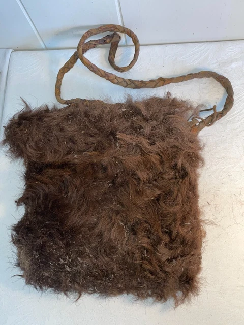 OLD antique NATIVE AMERICAN Indian Pioneer Bag 1870s Buffalo Hide Skin