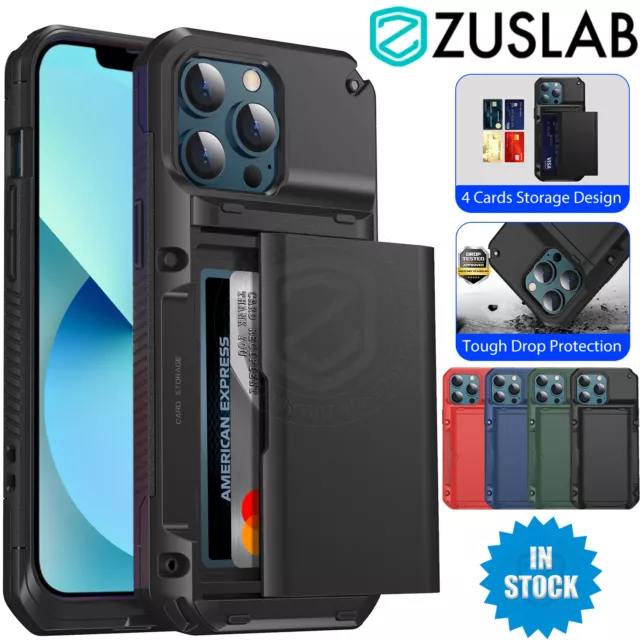 For Apple iPhone 13 Pro Max mini Case Zuslab Card Slot Wallet Heavy Duty Cover