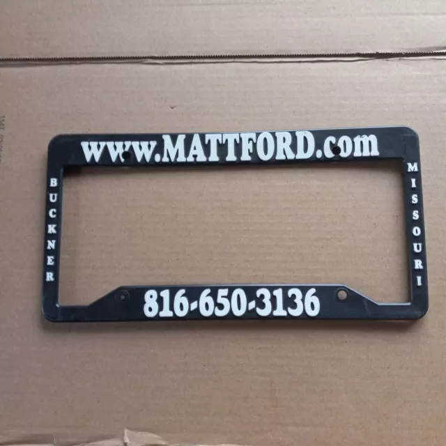 DEALERSHIP LICENSE PLATE FRAME: Matt Ford (Buckner, MO) black plastic