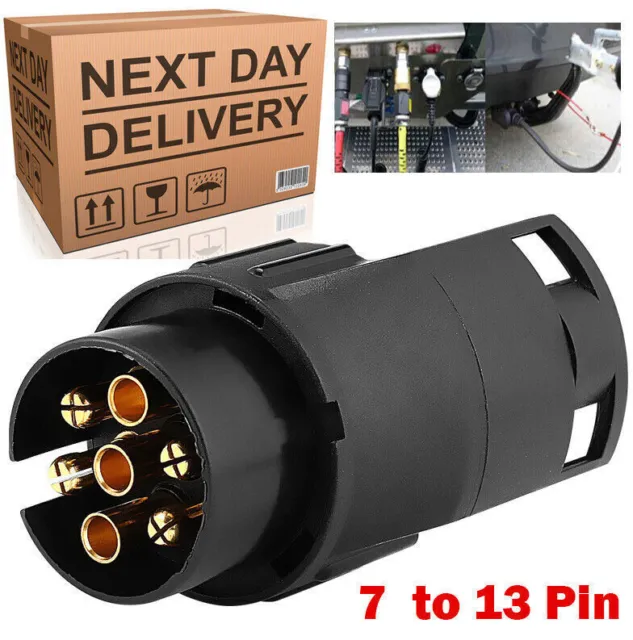 7 to 13 Pin Plug Trailer Truck Electric Adapter Towbar Towing Socket Converter