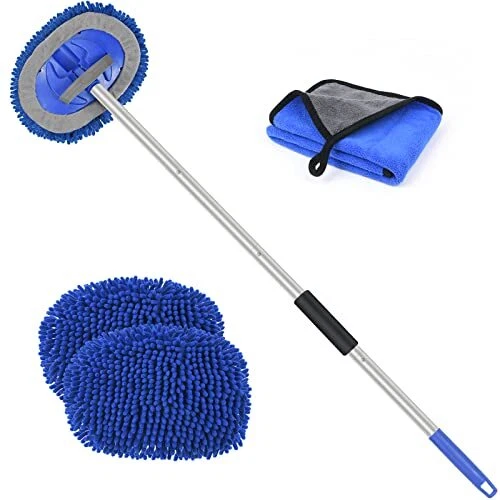 URAQT Brosse Lavage Voiture Télescopique 160cm Nettoyage à Manche Long Vadrou...