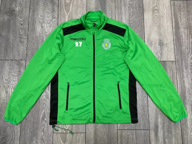 Sporting Club Portugal Football Soccer Track Top Jacket Macron Size Mens Medium