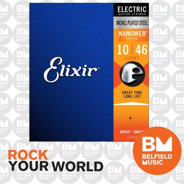 Elixir 12052 Electric Guitar Strings Nanoweb Light 10-46 E-NW-L