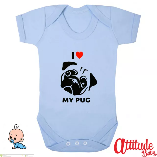 Mops Baby wächst - bedruckt - I Love My Mops - lustig Baby wächst - Mops Hund Geschenke - Haustier Hund Geschenk