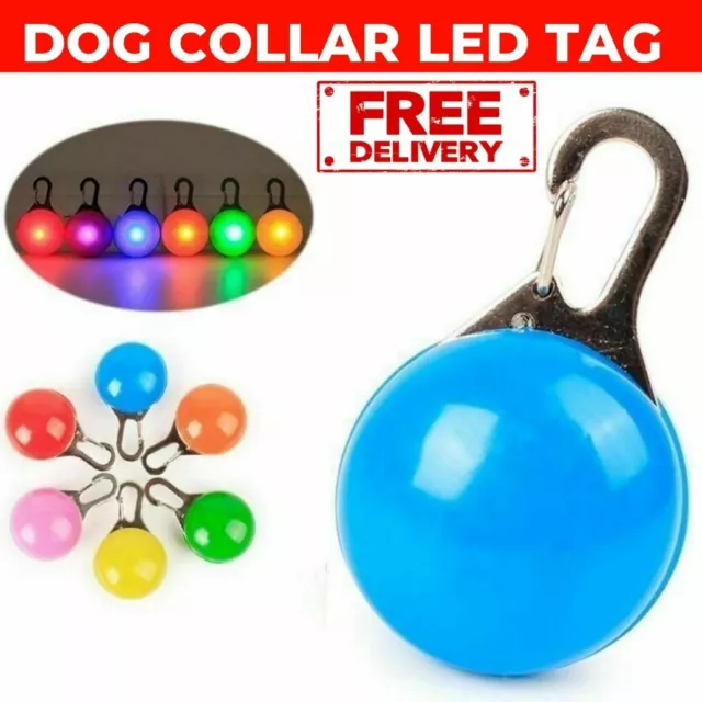 Waterproof Pet Dog Cat Collar LED Night Safety Clips Tag Flashing Luminous Light