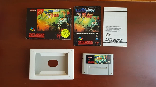 Jeu Earthworm Jim pour console Super Nindendo (Complet)