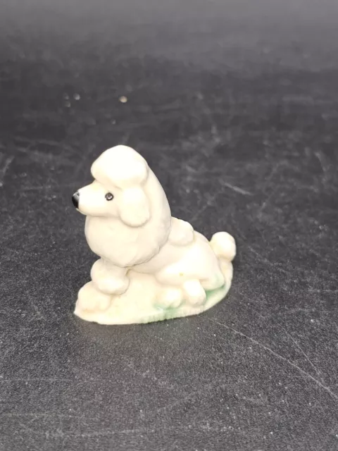 1967 Vintage Wade England Red Rose Tea White Poodle Dog Figurine