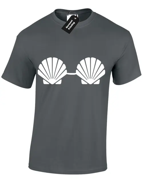 SEA SHELL BRA Ladies T Shirt Funny Mermaid Beach Bikini Holiday Sun Novelty  Gift £8.99 - PicClick UK