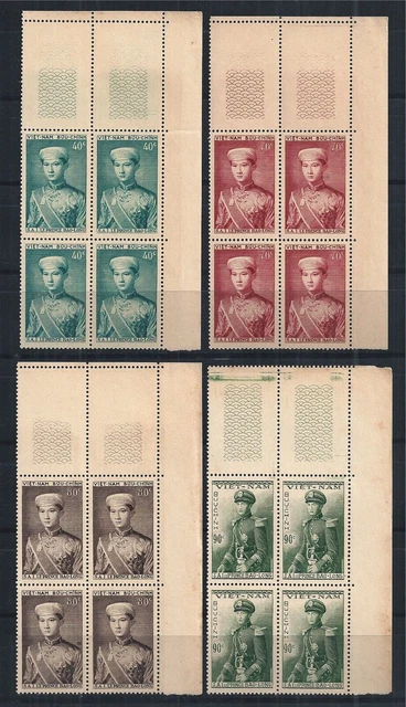 Vietnam Bao Dai 1954 Bloc De 4 Coin Minr : 91 - 97 Prince Héritier Bao Long