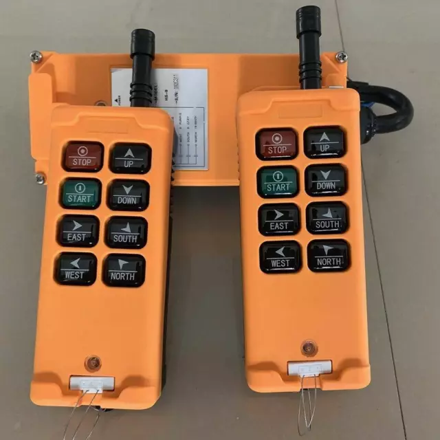 Industrial Wireless Crane Switch Hoist Remote Control 2 Tansmitters 8 Channels