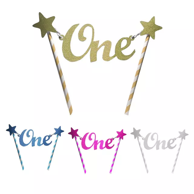 Unique Glitter Star One 1st Happy Birthday Cake Topper Bunting Banner Decorating