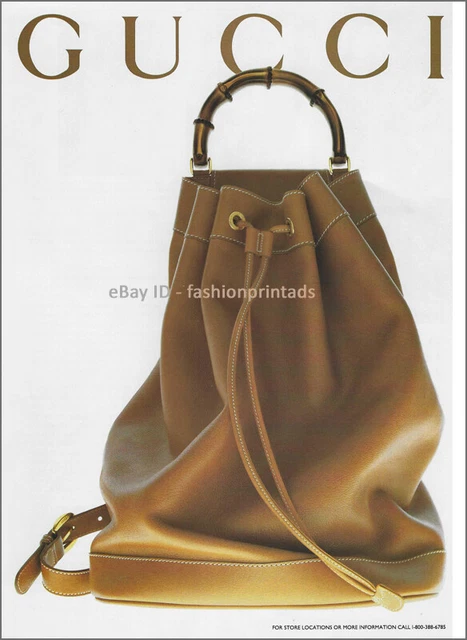 GUCCI Accessories 1-Page Magazine PRINT AD Fall 1994 bamboo handle drawstring