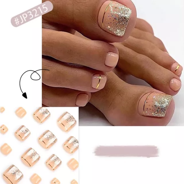 Französisch Zehen nägel Einfach Fuß nägel  Für Frauen Mädchen