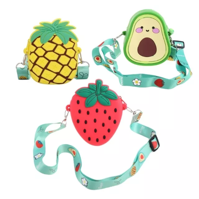 Silicone Avocado Strawberry Crossbody Coin Bag Kid Toddler Children Shoulder Bag