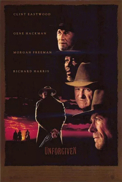 UNFORGIVEN ORIGINAL MOVIE POSTER DS 27x40 Clint Eastwood Western Gun Fight