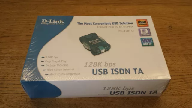 NEW Sealed D-Link DU-128TA+ USB ISDN TA 128kbps