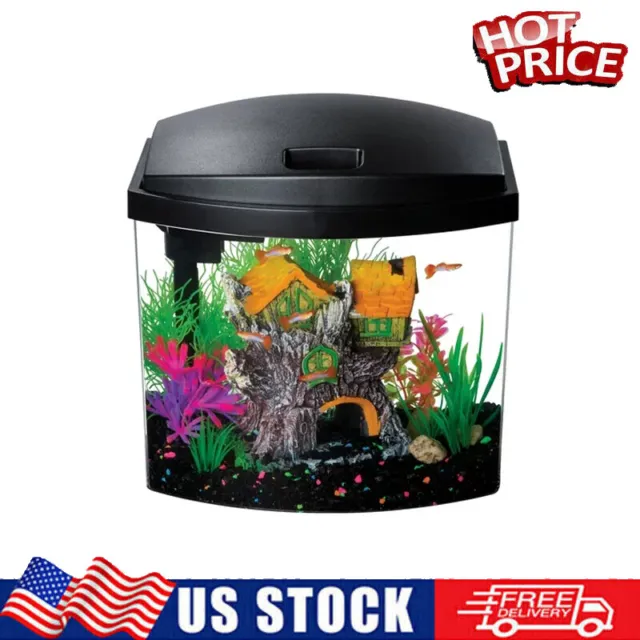 Aquatic Starter Kit Fish Tank Aquarium Clear Acrylic 2.5 Gallons Home Water Tank