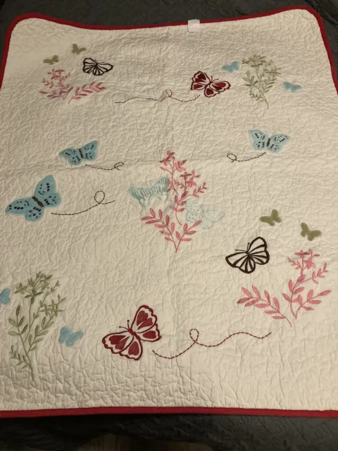 Nojo Craft Infant Product Beautiful Reversible Baby Girls Floral Butterfly Quilt