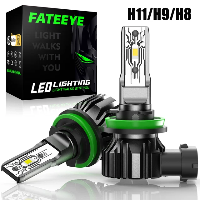 FateEye Kit Ampoules H7 LED 44000LM 200W 6500K - Phares Blanc Extrêmement Lumineux Anti-Défaut - Pack De 2