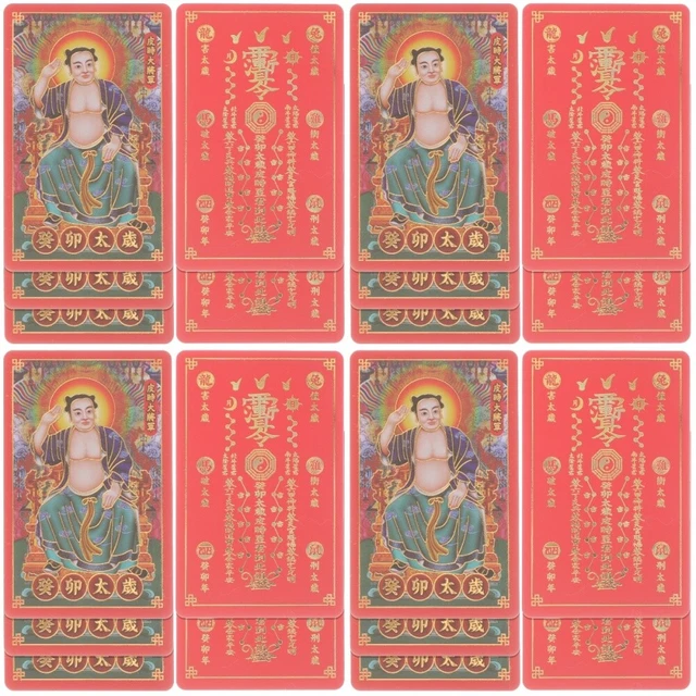 20 Pcs Amulette Japonaise Ornement Portefeuilles Métal Décor Bouddha