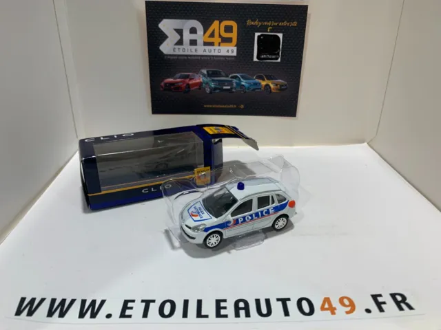 1/64 3 Inches Toys Renault Clio III Estate Police 2006 Norev ref: 7711426049