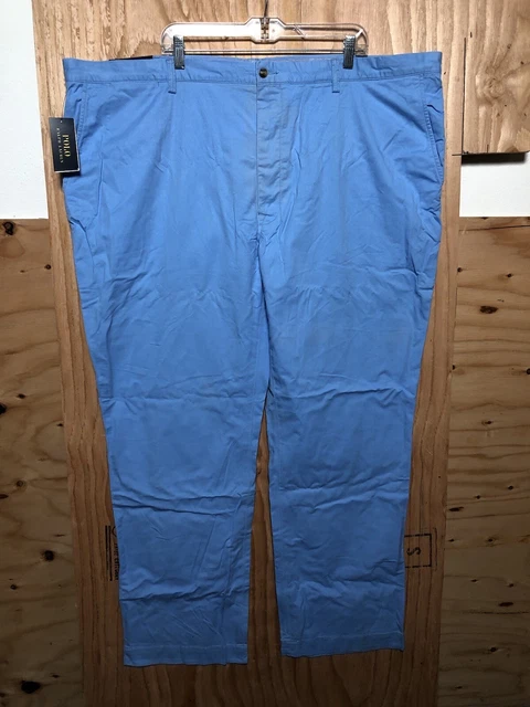 NWT $98 Polo Ralph Lauren Chino Stretch Classic Fit Pants Soft Blue Sz 50Bx34