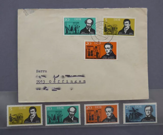 (2475) DDR 1963 Mi.Nr. 952-955** und 952-954 auf Brief gestempelt, echt gelaufen