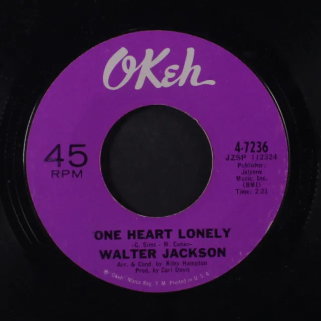 WALTER JACKSON: one heart lonely OKEH 7" Single 45 RPM
