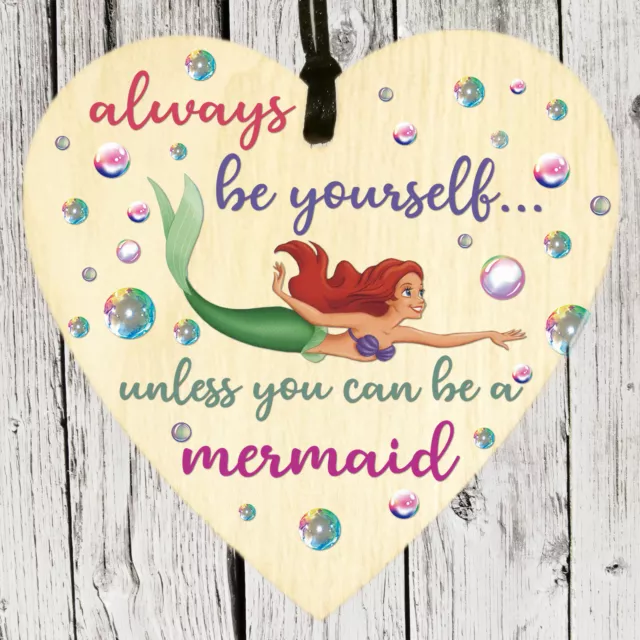Always Be A Mermaid Novelty Wooden Hanging Plaque Sign Shabby Chic Birthday Gift